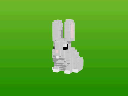 easter bunny voxel art easterxcults egg gift rabbit 3d print model - Mito3D