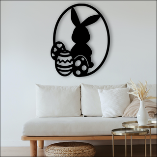 easter bunny wall decoration easter easter rabbit wall decoration table  3d print model - Mito3D