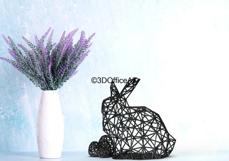 easter bunny wire art home decor spring resin 3d printer unique collectible whimsical charm 3d print model - Mito3D