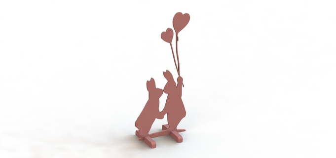 Ostern Hase Drachen überprüfen wi ta Liebe verliebt ce kr lich 3d print model - Mito3D