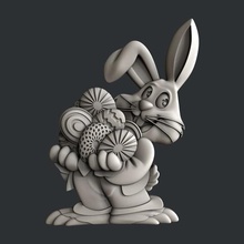 easter bunny art vcarve aspire artcam magic bones printer 3dmodels 3d print model - Mito3D