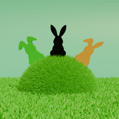 easter bunnys stands decoration rabbit bunny 3d print model - Mito3D