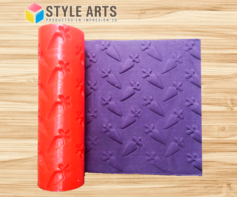ostern möhren walze textur texturierer karotte massen kekse stempel fondant lehm gebäck geschäft 3d print model - Mito3D