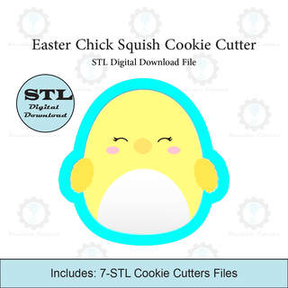 easter chick squish cookie cutter stl file cutters mallow 3d print model - Mito3D