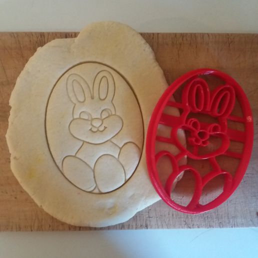 easter cookie cutter bunny egg 15 cm version cookies rabbit glaze icing carrot 3D print model - Mito3D