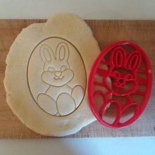 Pasqua biscotto taglierina coniglietto uovo 15 cm versione biscotti coniglio Smalto glassatura carota 3d print model - Mito3D