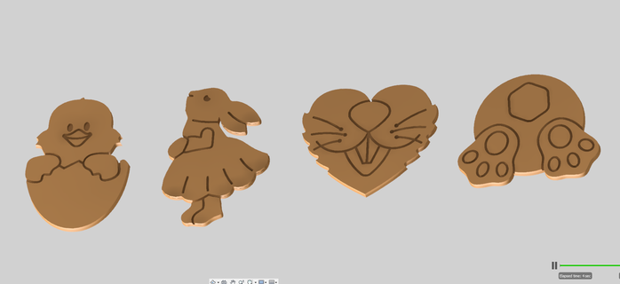 easter cookie cutters cutter sweet bunny egg chicken cute ginger kitchen gingerbread biscuit 3d print model - Mito3D