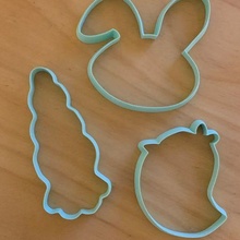 easter cookie cutters set carrot bunny face & chick 3d print model - Mito3D