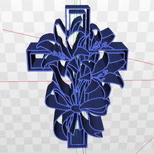 Ostern Kreuz Lilien Lilie Urlaub religiös Christian he is auferstanden 3d print model - Mito3D