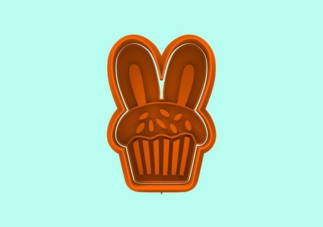 easter cupcake cutter stamp easter easter rabbit resurrection eggs rabbit tail rabbit easter cutters cookie cutter easter cookie fondant ceramics mass cutting  3d print model - Mito3D