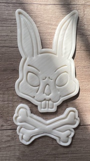 easter dark bunny cookie cutter rabbit gingerbread kitchen baking modeling clay 3d print model - Mito3D