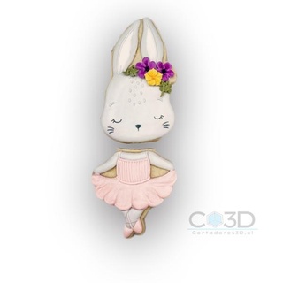 easter day - puzzle cutter shape ballerina bunny 15cm cutters cutting molds cookies rabbit carrot 3d print model - Mito3D