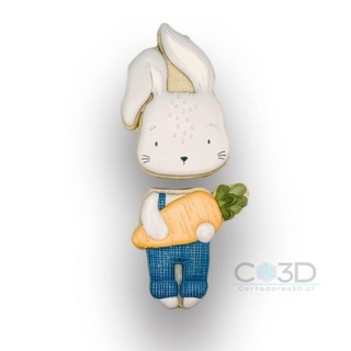 easter day - puzzle cutter shape bunny carrot 15cm cutters cutting molds cookies rabbit 3d print model - Mito3D