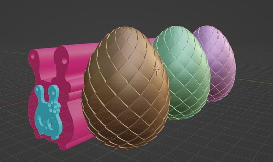 Pascua Resurrección continuar huevo conejito teléfono lengüeta estante soporte artilugio 3d print model - Mito3D