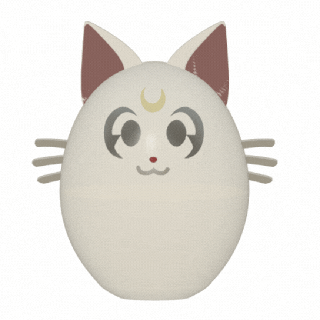 Páscoa ovo Artemis lua marinheiro gato chocolate esconderijo surpresa Coelho 3d print model - Mito3D