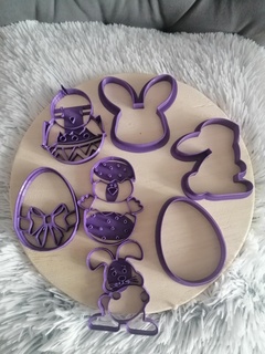 easter egg bunny cookie cutter set easter egg bunny cookie cutter set  3d print model - Mito3D