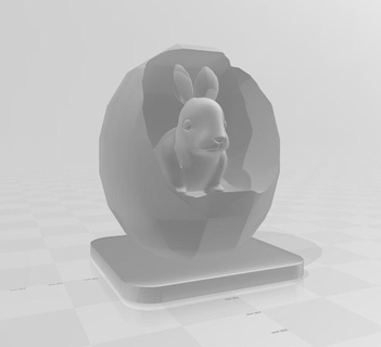easter egg bunny inside stand rabbit 3d print model - Mito3D
