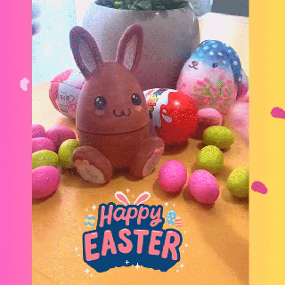easter egg bunny perfect candy kinder eggs diy painting fun spring treats paint gifts jewelry container storage joint snap cute 3d print model - Mito3D