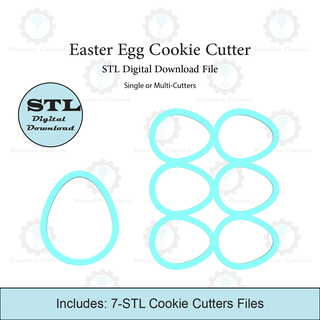 easter egg cookie cutter multi stl file Home 3d print model - Mito3D