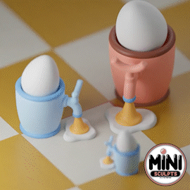 Pascua Resurrección huevo taza impresión sitio Arte decoración interior plastico juguete lindo belleza 3d print model - Mito3D