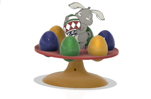 easter egg holder display rabbit support decoration party stand 3d print model - Mito3D