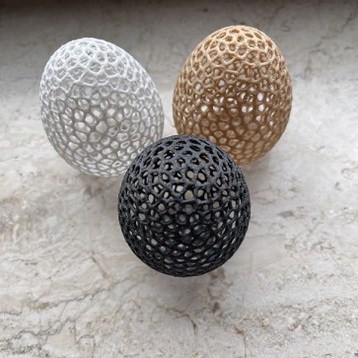 Pascua Resurrección huevo hueco voronoi oriental pascuadecko ostern Veroni 3D print model - Mito3D