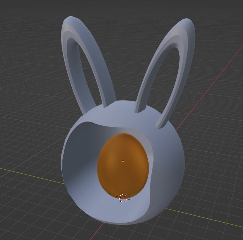 easter egg inside bunny face easteregg 3D print model - Mito3D