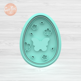 Pascua Resurrección huevo n8 cortador sello Galleta masa galletas frío porcelana cerámica 3d print model - Mito3D