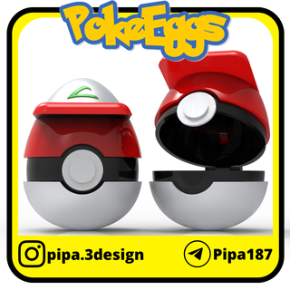 Pâques Oeuf pokeballs cendre Pokémon pokeball cadeau 3d print model - Mito3D