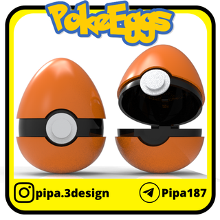 Pasqua uovo pokeballs charmander Pokemon pokeball regalo 3d print model - Mito3D