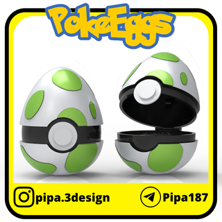 Pascua Resurrección huevo pokebolas pokemon go pokebola golosinas 3d print model - Mito3D
