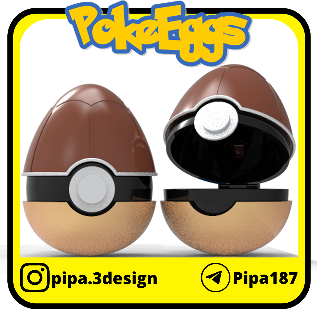 Páscoa ovo pokebolas esquilo Pokémon pokebola presente 3D print model - Mito3D