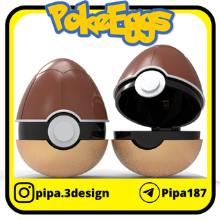 Páscoa ovo pokebolas esquilo Pokémon pokebola presente 3d print model - Mito3D
