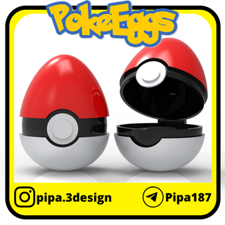 easter egg pokeballs pokemon pokeball gift 3d print model - Mito3D