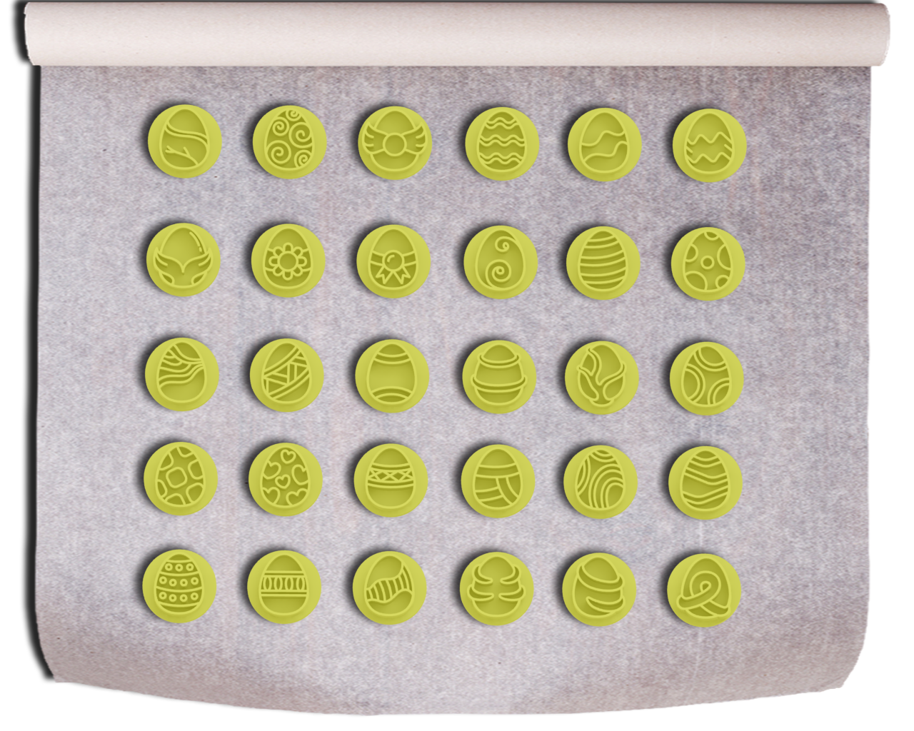 Pasqua uovo francobollo impostato include 30 unico disegni Inserisci personale toccare tratta caramella goffratrice muffe cottura utensili dolce decorazioni fabbricazione festa favori Fai idee ea 3D print model - Mito3D