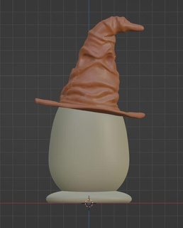 easter egg wearing harry potter sorting hat 3d print model - Mito3D
