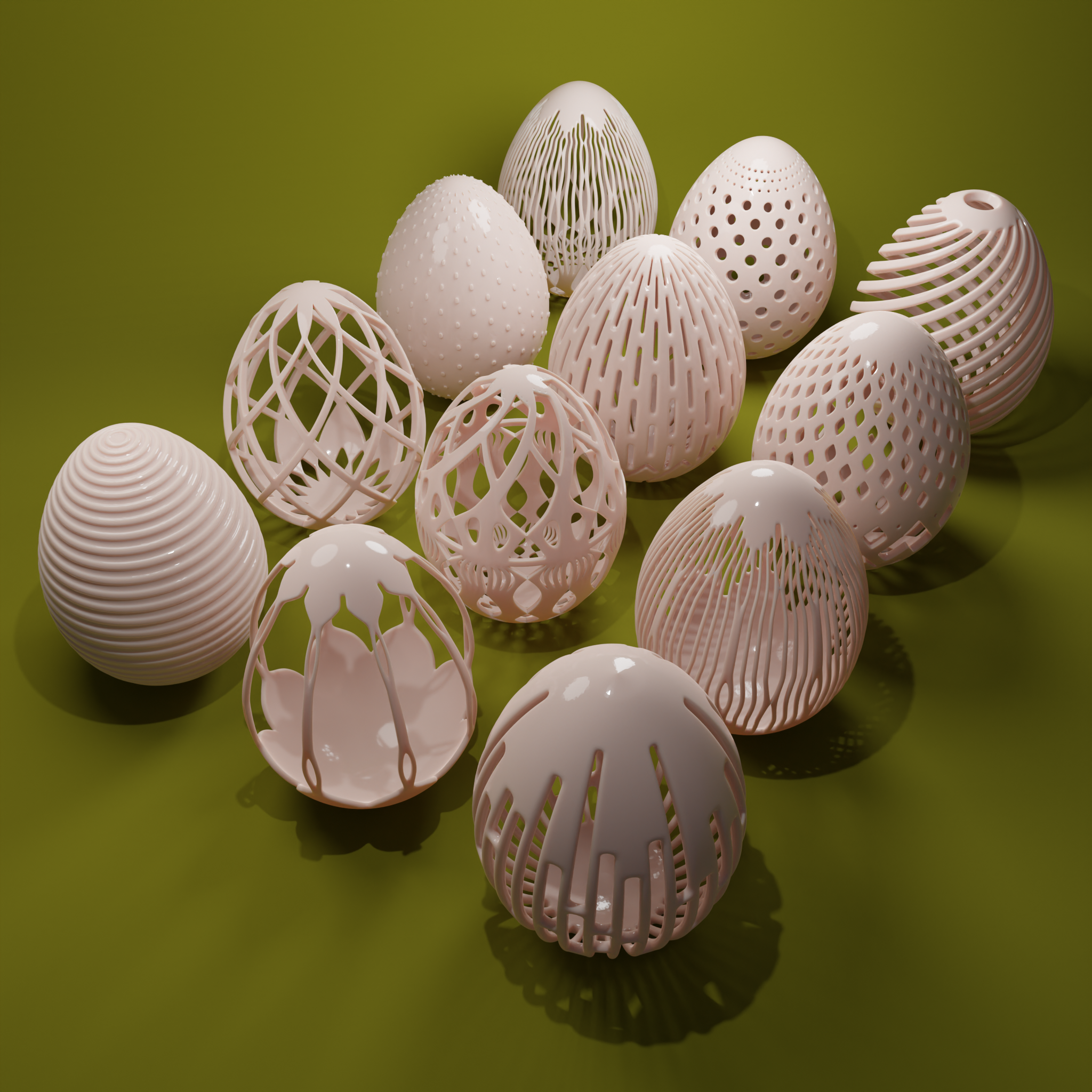 easter eggs crech decor decoration easteregg basket egg easy print featured fillamentum patten share voronoi 3D print model - Mito3D