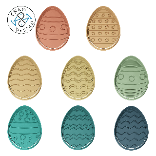 easter eggs collection set 2 - cookie cutter fondant polymer clay carrot bunny chick butterfly pastry baking birthday egg stamp 3d print model - Mito3D