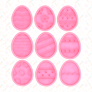 easter eggs cookie cutter set 9  3d print model - Mito3D