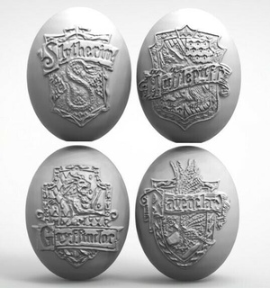 easter eggs set harry potter hp gryffindor ravenclaw hufflepuff slytherin 3d print model - Mito3D