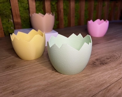 easter flowerpot bowl - broken eggshell decoration 3d print model - Mito3D