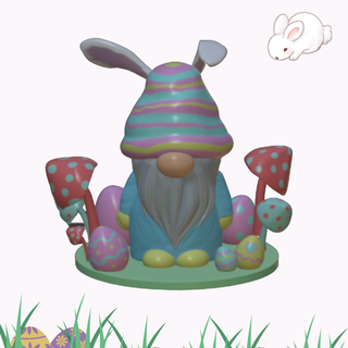 Pasqua gnomo uova funghi coniglietto coniglio nautico carina regalo Magia giardino semplice kawaii foresta natura uovo contento animale ragazzi vacanze 3d print model - Mito3D