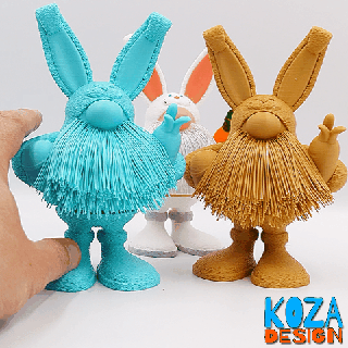 easter hairy gnome bunny costume gonk print place rabbit toy funny supports 3d print model - Mito3D