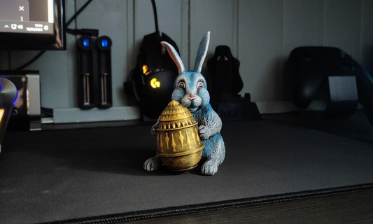 Pasqua coniglio contento coniglietto vacanza decorazione regalo uovo 3d print model - Mito3D