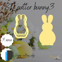 easter rabbit 3 polymer clay cutter stl digital file sizes sharp cookie bunny head 3d print model - Mito3D