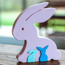 easter rabbit puzzle game baby kids jigsaw cute decoration design gift 3d print model - Mito3D