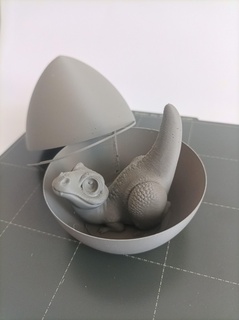 easter raptor egg baby cute chubby fun funny print place easteregg spring jurassic dinosaur breakable toy gift surprise 3d print model - Mito3D