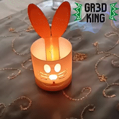 easter reso candle bunny 3d printing anaglyph decoration holiday cylinder unique fun whimsical home decor diy modeling cute additive manufacturing pla filament handmade creative festive 3d print model - Mito3D