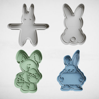 easter set x4 cookie cutter cutters stl molds rabbit bunny 3d print model - Mito3D