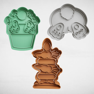 easter set cookie cutter cutters stl molds rabbit bunny 3d print model - Mito3D